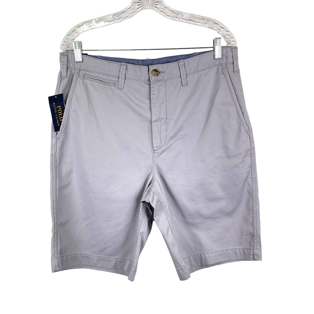 Polo Ralph Lauren Light Gray Chino Relaxed Shorts Casual Preppy Cotton Men's 32